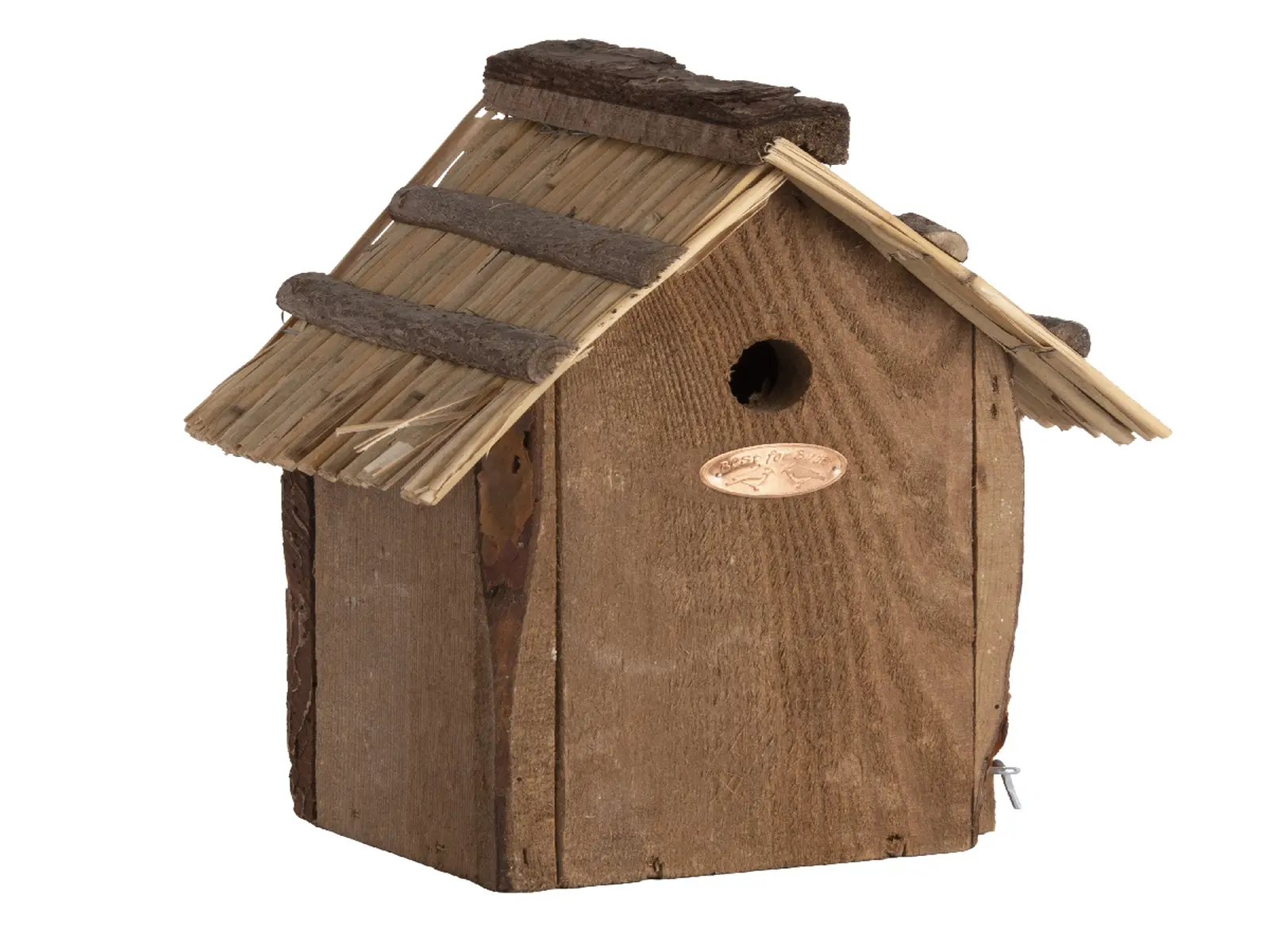 Dřevěná Budka BEST FOR BIRDS antik, slaměná střecha - Sýkora modřinka 27 cm (DOPRODEJ)|Esschert Design