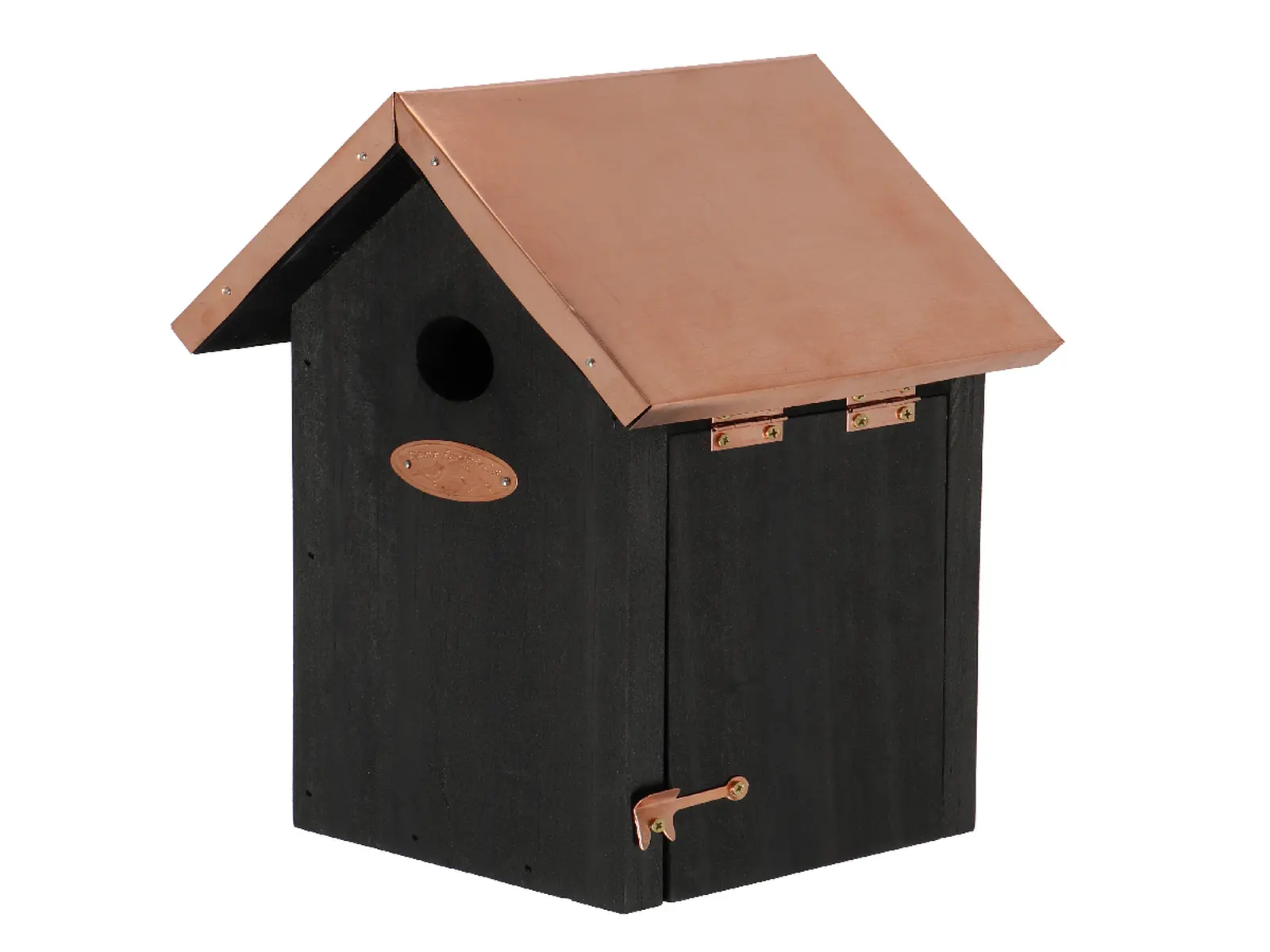 Budka COPPER pro Sýkorku modřinku s poměděnou stříškou, černá, 17x14x25cm|Esschert Design