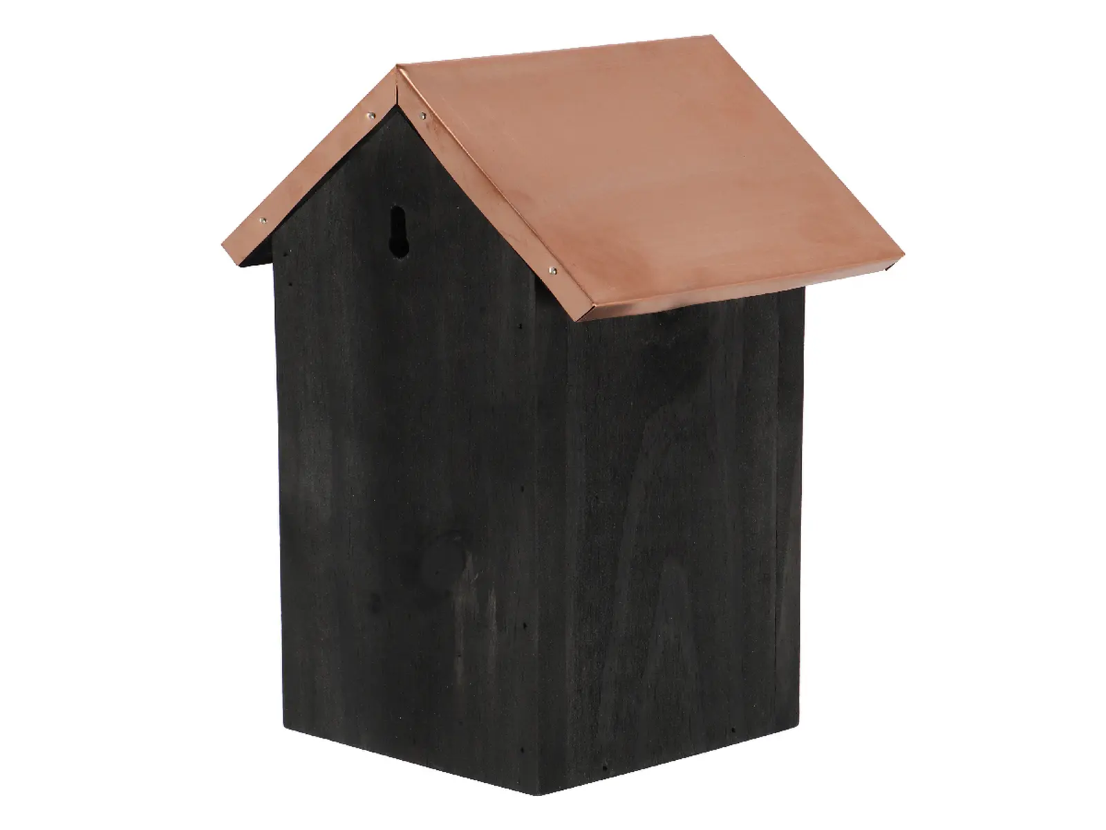 Budka COPPER pro Sýkorku velkou s poměděnou stříškou, černá, 17x14x30cm|Esschert Design