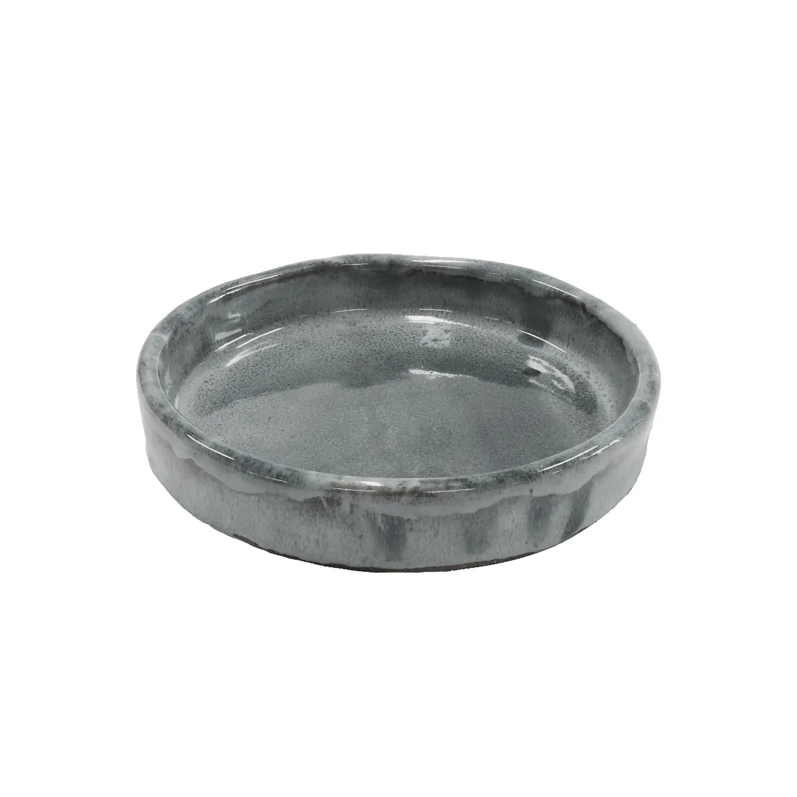 Miska pod květináč, glazovaná, šedá, pr.16cm (PP021)|Esschert Design