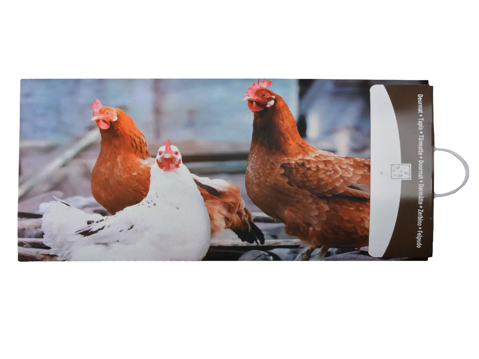 Podložka pod litinovou rohožku BEST FOR BOOTS - slepice, barvy, 76x46 cm (DOPRODEJ)|Esschert Design