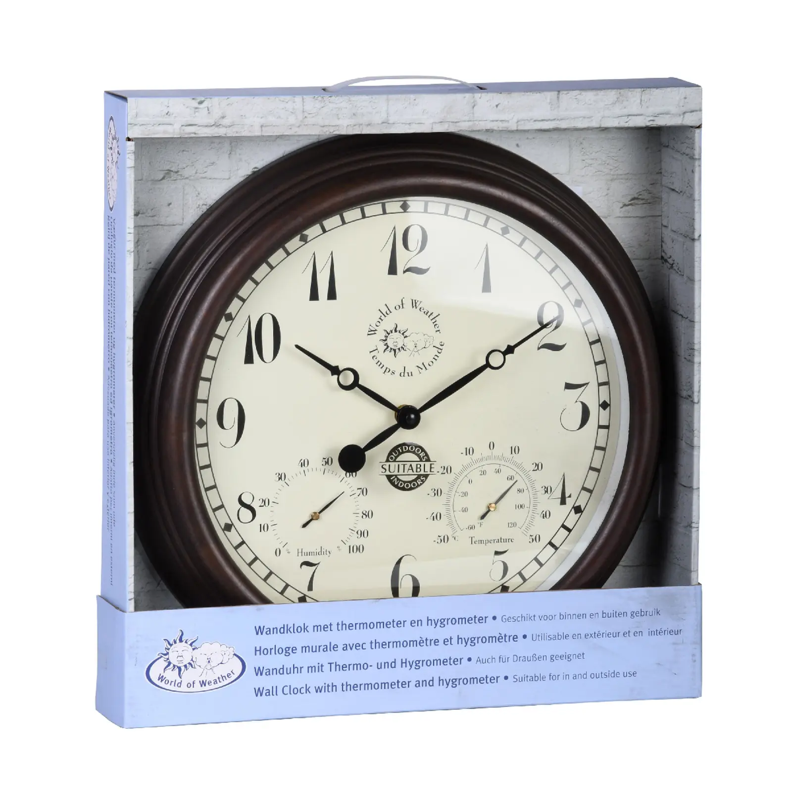Hodiny EASTGATE CLOCK, nástěnné, hnědá barva, průměr 38 cm, arabské číslice|Esschert Design