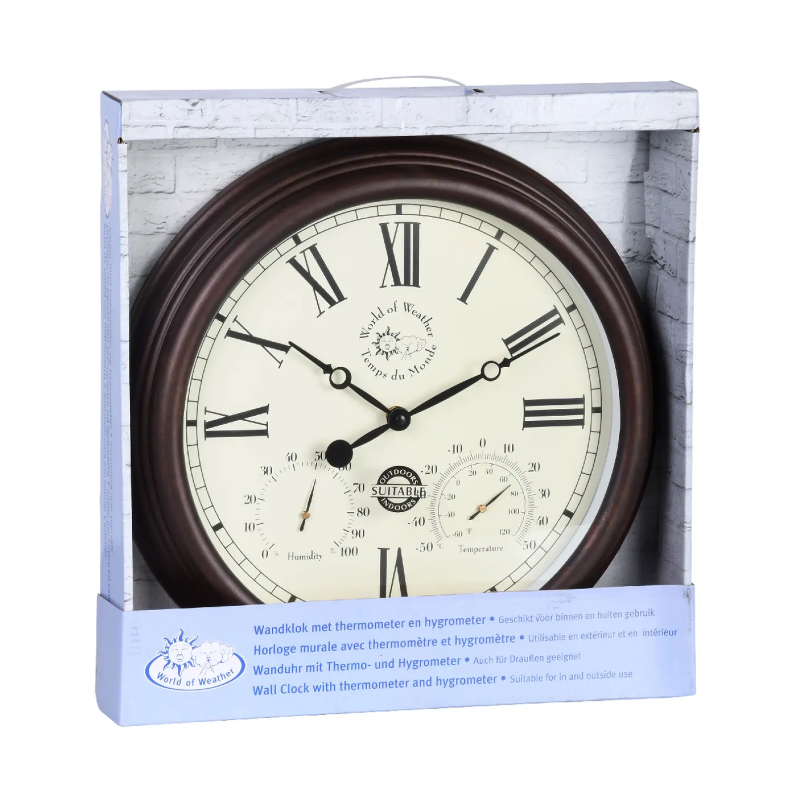 Hodiny EASTGATE CLOCK, nástěnné, hnědá, pr. 38 cm, římské číslice|Esschert Design