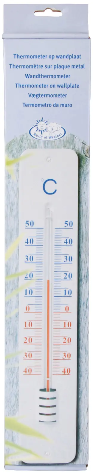 Teploměr WORLD OF WEATHER, nástěnný venkovní, 8 x 1,5 x 45 cm|Esschert Design