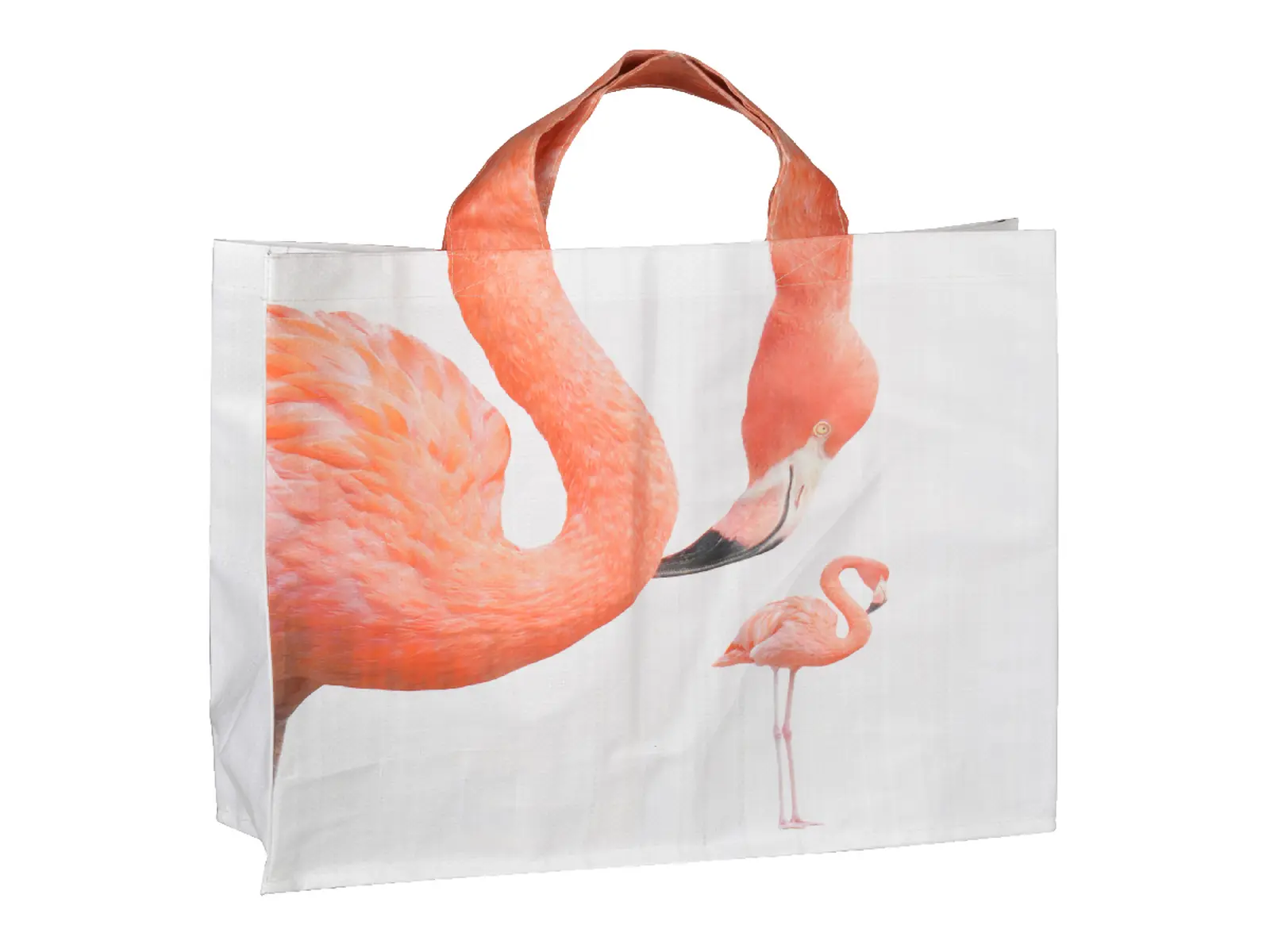 Taška nákupní ZOO, s barevným potiskem žirafy, plameňáka a slona, pevná s textilními úchopy, 39 x 14 x 39 cm, balení obsahuje 3 kusy!|Esschert Design