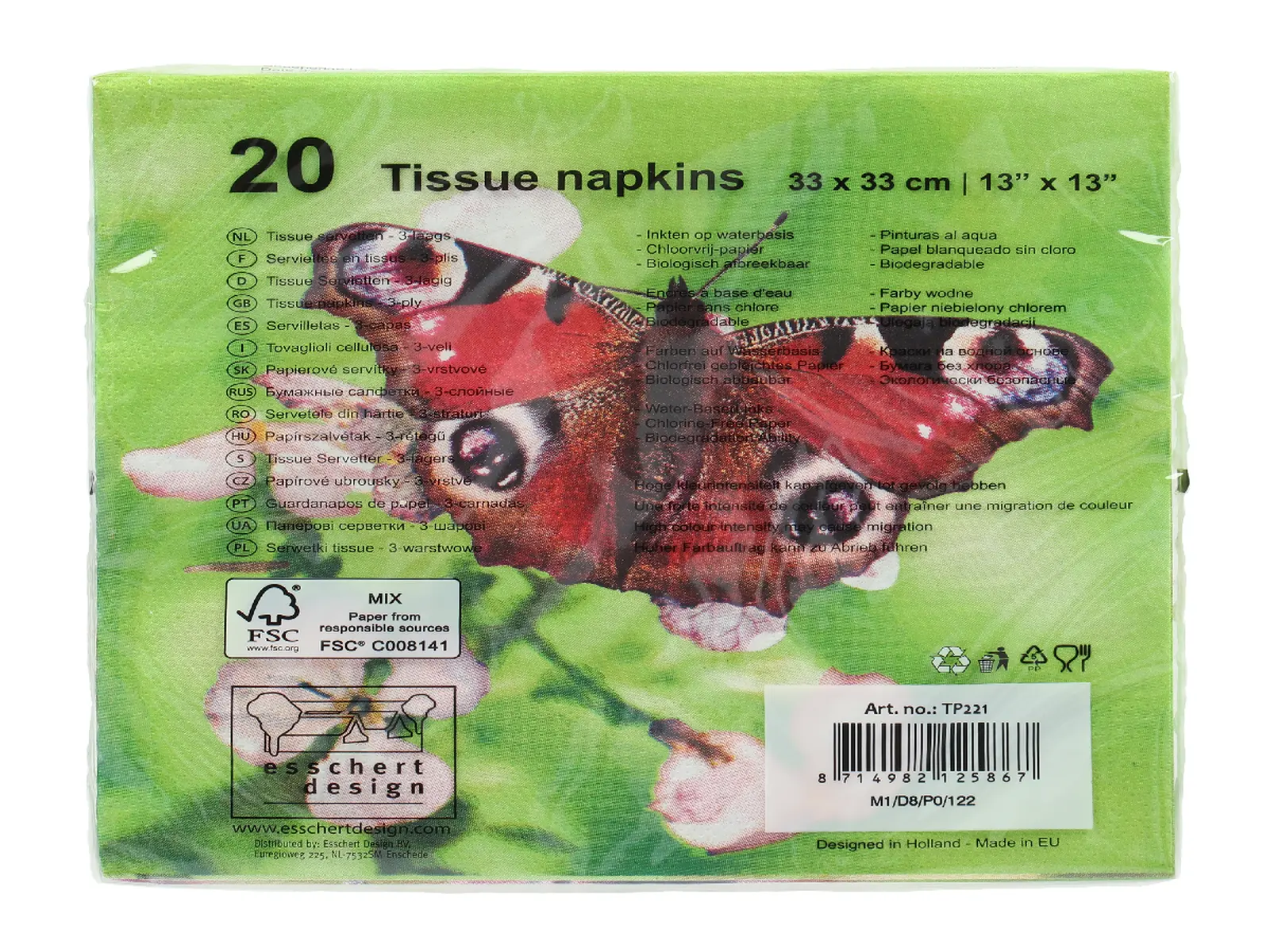 Ubrousky s motýly, set 20ks (DOPRODEJ)|Esschert Design