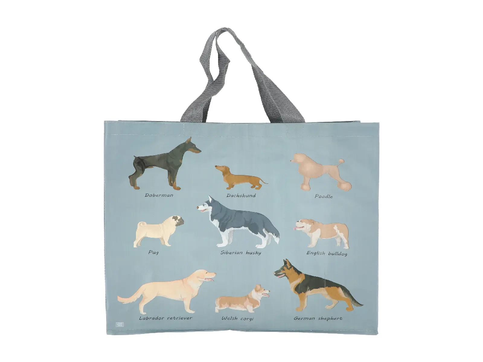 Taška pejsci DOGS, pevná, 40x40x15cm, šedo-modrá|Esschert Design