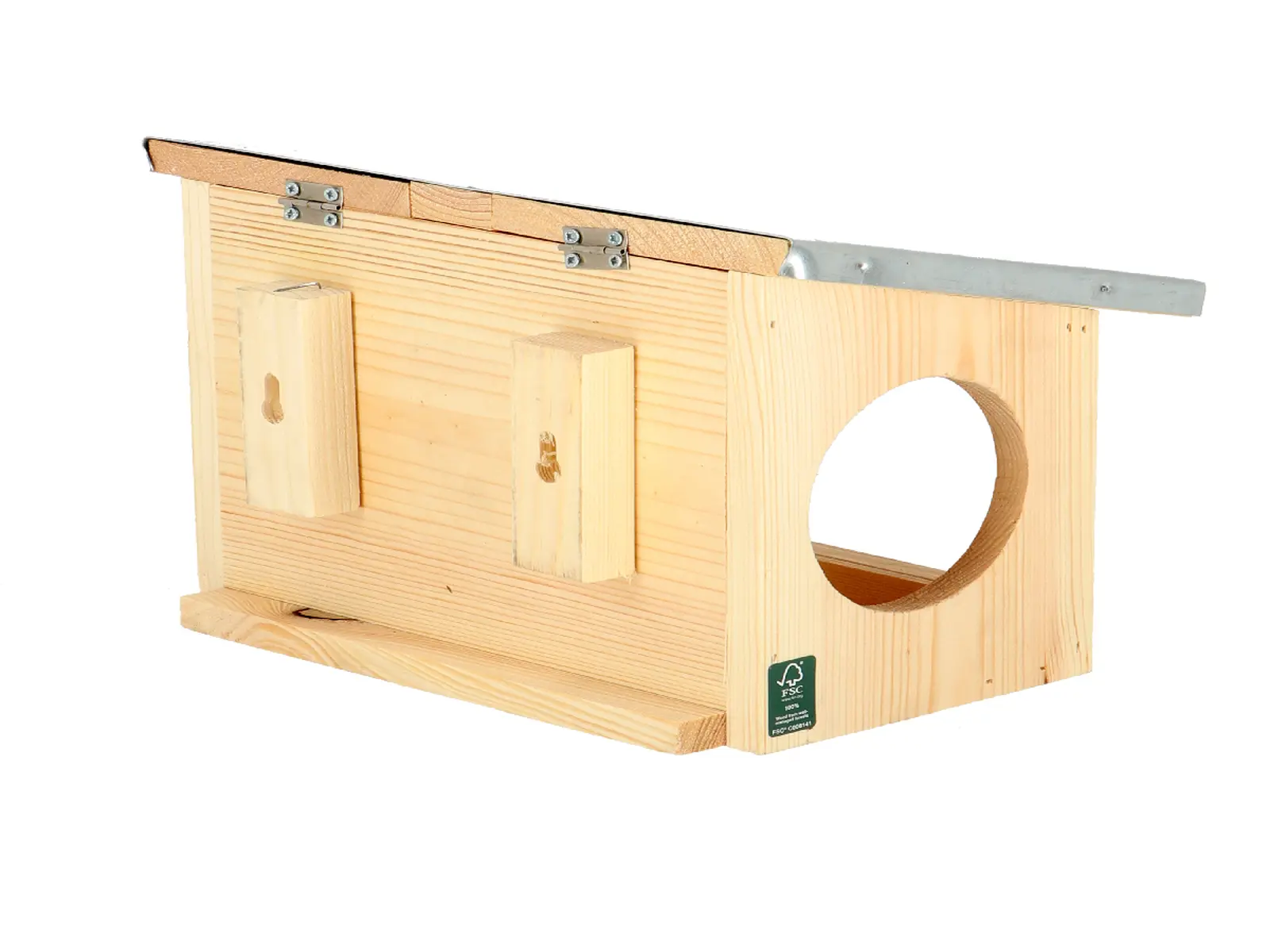 Krmítko pro veverky s pozink. Stříškou SINGLE, 25 x 17,5 x19 cm|Esschert Design