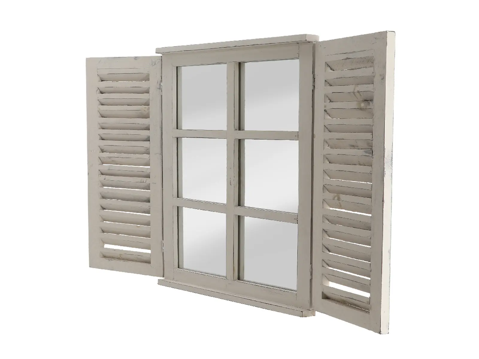 Zrcadlo francouzské s okenicemi, bílá, 60 cm|Esschert Design
