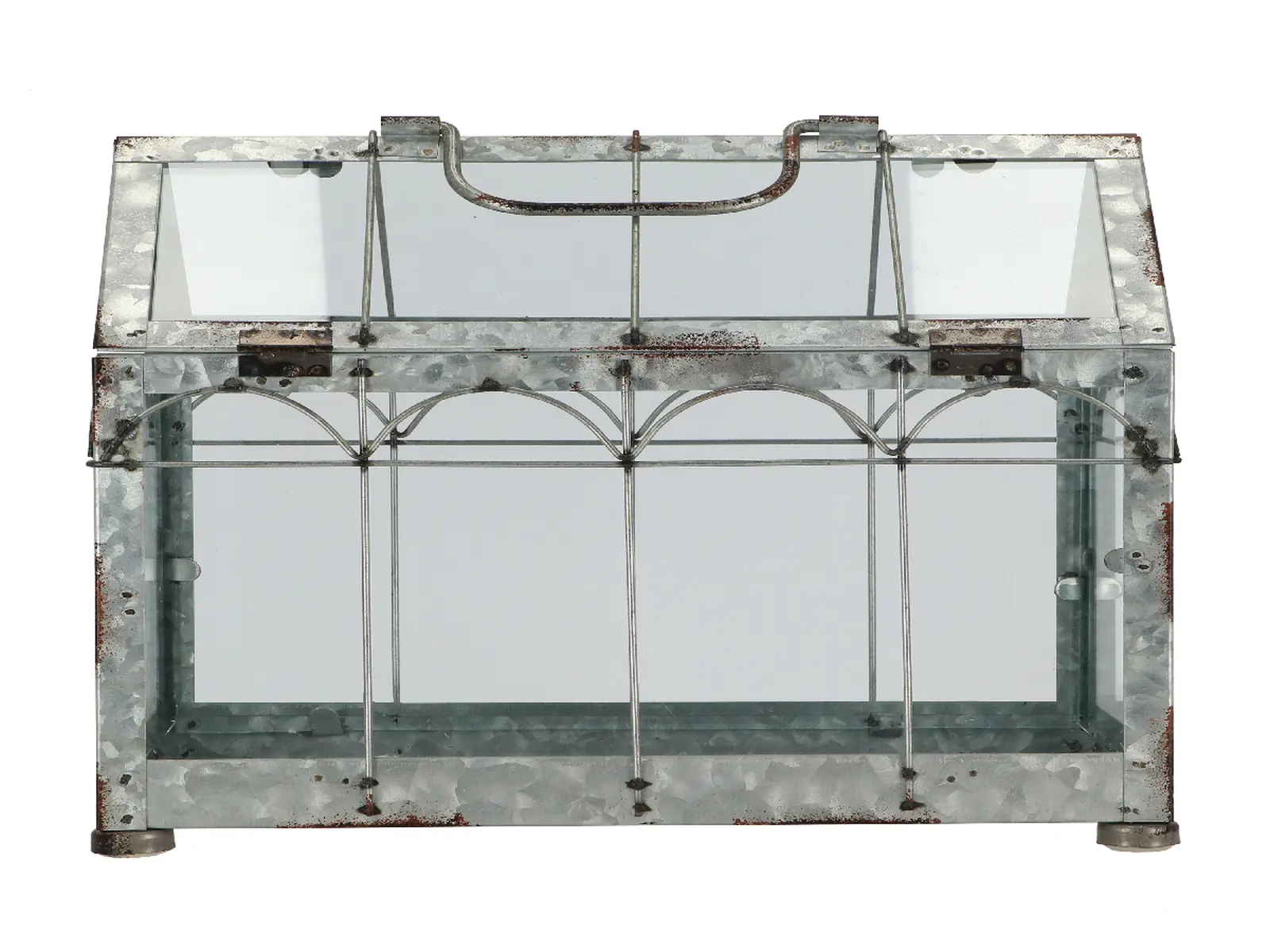 Skleník|pěstírna na květiny INDUSTRIAL HOUSE, 29x15x31cm, šedá s rezavou patinou|Esschert Design