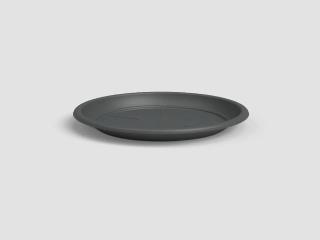 Tácek pod květináč, kulatý, 26cm, plast, tm.šedá|ANTHRACITE|Artevasi