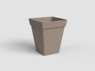 Květináč CAPRI, čtvercový, 50cm, plast, šedá|MATTE TAUPE|Artevasi