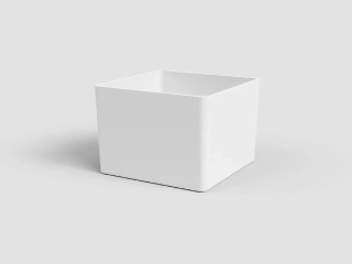 Květináč OSLO, čtvercový, 11cm, plast, bílá|WHITE|Artevasi
