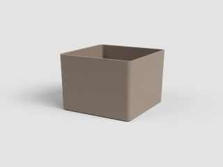 Květináč OSLO, čtvercový, 17cm, plast, šedá|MATTE TAUPE|Artevasi