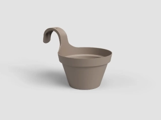 Květináč CAPRI, balkonový, 20cm, plast, šedá|MATTE TAUPE|Artevasi
