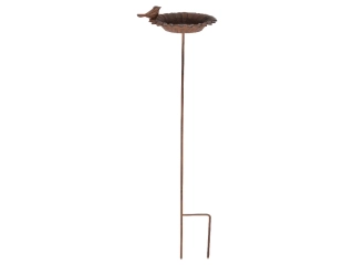 Pítko pro ptáčky FLOWER BEST FOR BIRDS, zápich, 14x77cm, hnědá|Esschert Design