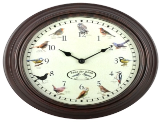 Hodiny s ptačím zpěvem|se zvuky BEST FOR BIRDS, PTÁČCI, průměr 30 cm|Esschert Design