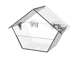 Krmítko pro ptáčky na okno WINDOW, akrylát, průhledné, 15x9cm|Esschert Design