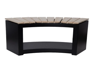 Lavice se zásobníkem na dřevo CURVED, dřevo+kov, 90x38x48cm, 25kg|Esschert Design