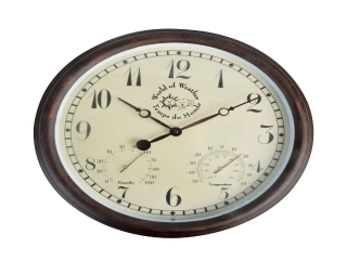Hodiny EASTGATE CLOCK, nástěnné, hnědá barva, průměr 38 cm, arabské číslice|Esschert Design