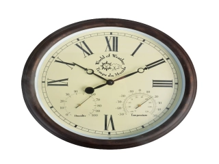 Hodiny EASTGATE CLOCK, nástěnné, hnědá, pr. 38 cm, římské číslice|Esschert Design