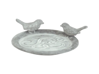 Krmítko/miska s ptáčky SECRET DU POTAGERE, 13cm, šedá(DOPRODEJ)|Esschert Design