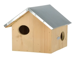 Budka pro veverku SQUIRREL HOUSE, se zinkovou stříškou, přírodní,25x26x29cm|Esschert Design