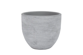 Obal na květináč keramický LISABON, pr.16x14cm, sv. šedá|LIGHT GREY|Ego Dekor