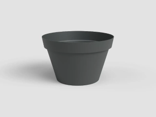 Květináč CAPRI, 35cm, plast, tm.šedá|ANTHRACITE|Artevasi