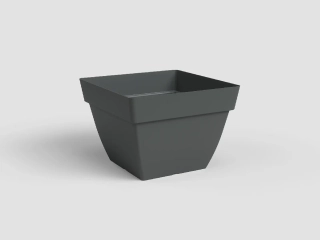 Květináč CAPRI, čtvercový, 35cm, plast, tm.šedá|ANTHRACITE|Artevasi