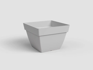 Květináč CAPRI, čtvercový, 35cm, plast, sv.šedá|LIGHT GREY|Artevasi