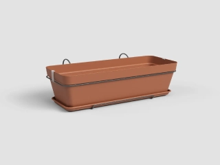 Truhlík CAPRI, závěsný, balkonový, 50cm, plast, hnědá|TERRACOTTA|Artevasi
