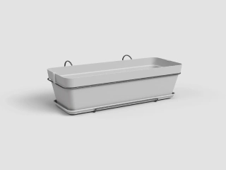 Truhlík CAPRI, závěsný, balkonový, 50cm, plast, sv.šedá|LIGHT GREY|Artevasi
