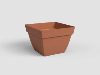 Květináč CAPRI, čtvercový, 40cm, plast, hnědá|TERRACOTTA|Artevasi