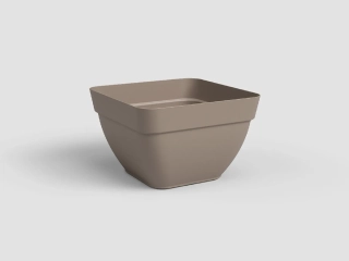 Květináč CAPRI, čtvercový, 37cm, plast, šedá|MATTE TAUPE|Artevasi