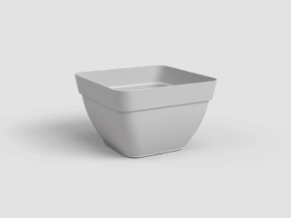 Květináč CAPRI, čtvercový, 37cm, plast, sv.šedá|LIGHT GREY|Artevasi