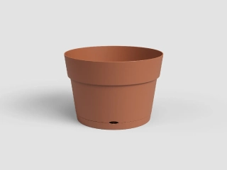 Květináč CAPRI, se zásob. na vodu, 25cm, plast, hnědá|TERRACOTTA|Artevasi