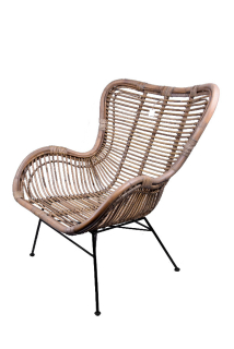 Křeslo RATTAN na kovových nohách, 74x85x80cm|Van Der Leeden 1915