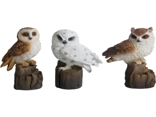 Zvířátka a postavy OUTDOOR Sova na kmeni S, (balení obsahuje 3 kusy!)|Esschert Design