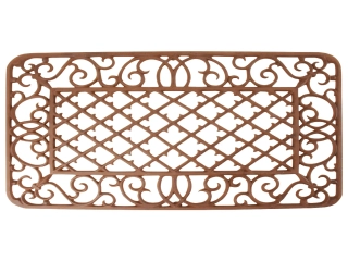 Rohožka BEST FOR BOOTS litinová hranatá s ornamenty, červeno-hnědá, 66,5 x 42 cm|Esschert Design