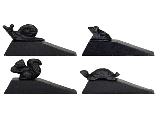 Zarážka dveřní BEST FOR BOOTS, litina, 16cm, černá, šnek/žába/veverka/želva(č.1-4) (balení obsahuje 4 kusy!)|Esschert Design