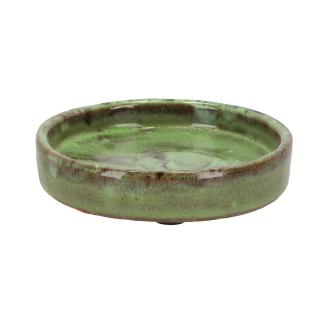 Miska pod květináč, glazovaná, zelená, pr.12cm (PP020)|Esschert Design