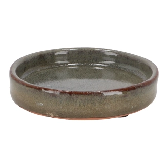 Miska pod květináč, glazovaná, šedá, pr.12cm (PP020)|Esschert Design
