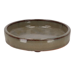Miska pod květináč, glazovaná, šedá, pr.16cm (PP021)|Esschert Design