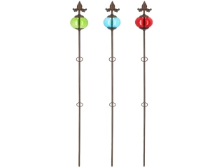 Zápich FLEUR-DE-LYS, litina+sklo, 8x118cm, (balení obsahuje 3 kusy!)|Esschert Design