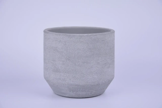Obal na květináč keramický PORTO, pr.16x14cm, sv. šedá|LIGHT GREY|Ego Dekor